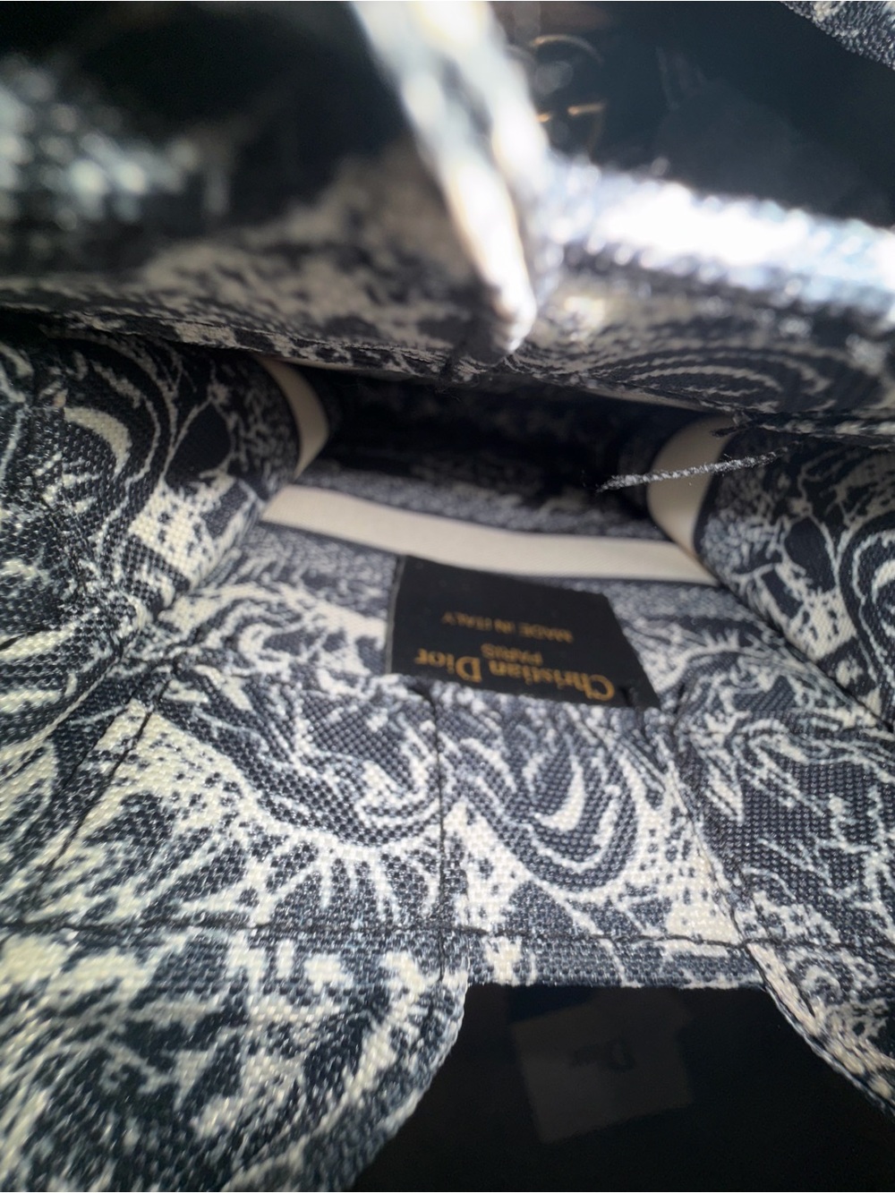 Dior Black & White Mini Book Tote Crossbody - Picture 3 of 6